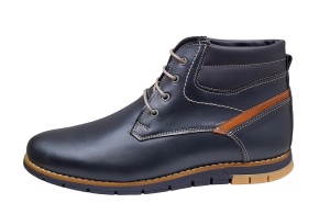 Ghete barbati casual, din piele naturala, cu siret, imblanite, GKR Rome - GKR64BL - Img 7