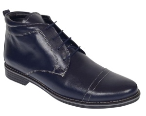 Ghete barbati casual din piele naturala imblanite Bleumarin BOND1BL