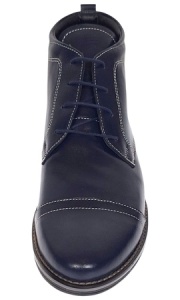 Ghete barbati casual din piele naturala imblanite Bleumarin BOND1BL - Img 11