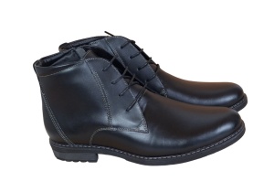 Ghete barbati casual, din piele naturala, imblanite, model iarna, negru, GF2071N2 - Img 4