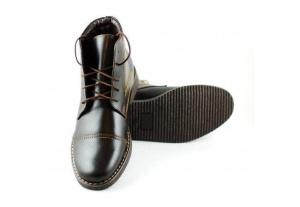 Ghete barbati casual - elegante din piele naturala maro ET99SM - Img 2