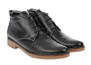Ghete barbati din piele naturala casual, imblanite, Bond NEGRU - BOND1NEGRU - Img 2
