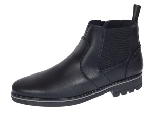 Ghete barbati din piele naturala imblanite cu fermoar Negru GB4101N - Img 2