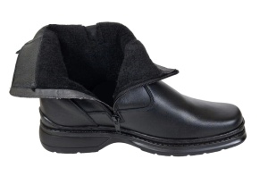 Ghete barbati, din piele naturala, model casual, inchidere cu fermoar, imblanite, calapod lat - 4013N - Img 2