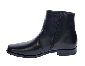 Ghete barbati elegante din piele naturala negre cu fermoar G04NOU - Img 6