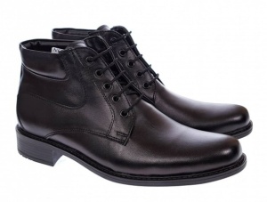 Ghete barbati imblanite din piele naturala elegante de culoare neagra GB33N - Img 6