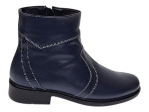 Ghete barbati office elegante din piele naturala cu fermoar Bleumarin Tores - Img 3