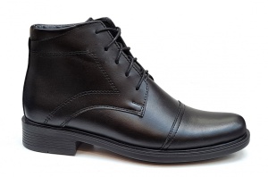 Ghete barbati office elegante din piele naturala cu siret PHROMIN Negru