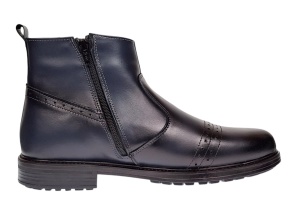 Ghete casual barbati din piele naturala (imblanite), Bleumarin, GKR28BLUE - Img 4