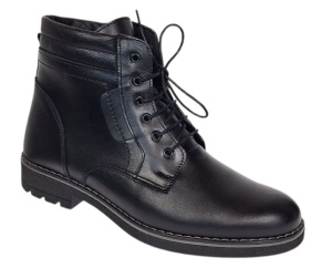 Ghete casual barbati din piele naturala imblanite Tomy Negru GKR26N - Img 2