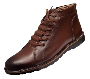 Ghete casual barbati piele naturala imblanite Corsa Maro - Img 4