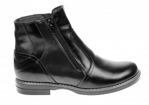 Ghete dama casual din piele naturala box imblanite Negru G25NEGRU - Img 2