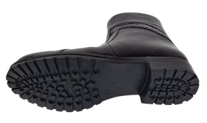 Ghete dama casual din piele naturala cu fermoar negre imblanite B5N - Img 4