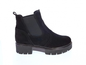 Ghete dama casual din piele naturala intoarsa culoare neagra Katy - Img 6