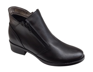 Ghete dama casual din piele naturala Nataly Negru Box - Img 3