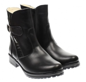Ghete dama clasice din piele naturala, cu fermoar, negre, IMBLANITE - 51CR - Img 2