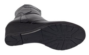 Ghete dama din piele naturala cu fermoar imblanite Negre MVS31N - Img 3