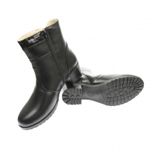 Ghete dama din piele naturala, cu fermoar, negre, IMBLANITE - MVS43N - Img 2
