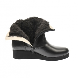 Ghete dama din piele naturala, cu fermoar, negre, IMBLANITE - MVS52N - Img 4