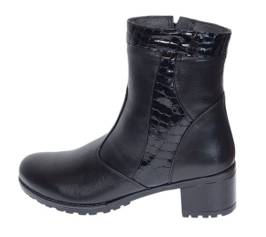 Ghete dama din piele naturala de culoare neagra imblanite Ada MVS83CRN - Img 3