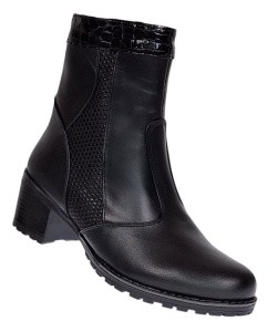 Ghete dama din piele naturala de culoare neagra imblanite Aisha MVS31XN - Img 7