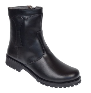 Ghete dama din piele naturala imblanite de culoare neagra MVS73N
