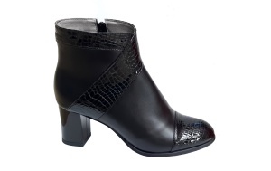 Ghete dama elegante negre din piele naturala croco si box - NAA68CRNP - Img 2