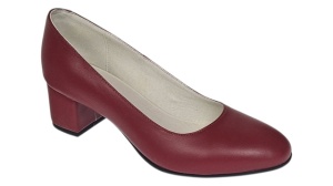 Marimea 37 Pantofi eleganti dama din piele naturala box, toc 5 cm - LNA73GRENA - Img 3