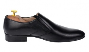 Marimea 42 Pantofi barbati cu elastic eleganti din piele naturala - Mod Negru - Img 4