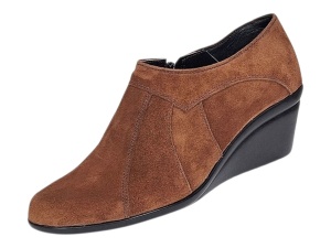 Oferta 37 Botine dama din piele naturala intoarsa Maro Brun cu platforme de 5 cm - Mira Velur - Img 7