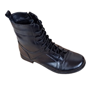 Oferta 40, 41 Ghete dama casual din piele naturala cu siret si fermoar LG21FLN - Img 4