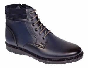 Oferta Ghete barbati sport casual din piele naturala cu siret si fermoar (imblanite) Corsa Blue - Img 4