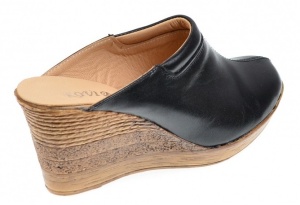 Oferta marimea 35, 38 Saboti dama negri din piele naturala cu platforme de 7 cm - LTEA19N - Img 4