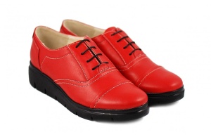 Oferta marimea 37, 40 - Pantofi dama rosii din piele naturala, cu platforme LRUT2R - Img 5