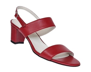 Oferta marimea 37 Sandale dama din piele naturala cu toc de 5cm Rosu LNA59ROSU - Img 3
