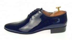Oferta marimea 38, 41, - Pantofi barbati eleganti bleumarin din piele naturala lac, ENZO - LMOD1BLMLAC - Img 2