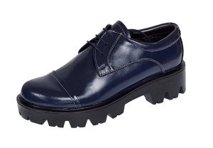 Oferta marimea 38 Pantofi dama casual din piele naturala platforme inalte Bleumarin - LP11BLM - Img 7