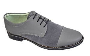 OFERTA marimea 39, 41, Pantofi barbati casual din piele naturala, culoare Gri - L858GG - Img 5