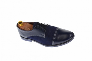 Oferta marimea 40, 44 - pantofi barbati casual din piele naturala bleumarin, L858BLM - Img 6