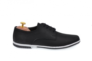 OFERTA MARIMEA 40, - Tenisi barbati sport din piele naturala neagra LTENBUFNC - Img 1