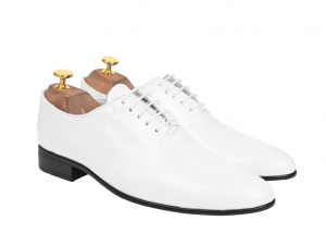 Oferta marimea 42, 43 - Pantofi barbati, albi,, eleganti, din piele naturala box - LMOD1ALBBOX - Img 4