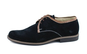 Oferta marimea 42- Pantofi barbati casual din piele naturala intoarsa, culoare neagra, LP34NM - Img 3