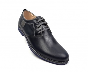 OFERTA MARIMEA 43 - Pantofi barbati, casual din piele naturala bleumarin inchis - L501BOXGBL - Img 2