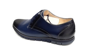 Pantofi barbati casual din piele naturala bleumarin 1010BLM - Img 4