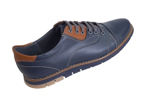Pantofi barbati, casual din piele naturala, Bleumarin, GKR67BL - Img 7
