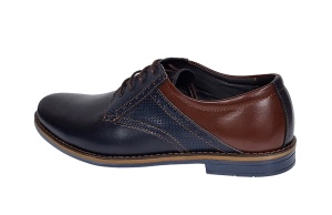 Pantofi barbati casual din piele naturala, bleumarin, maro 414SBLM - Img 7