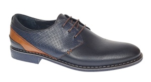 Pantofi barbati casual din piele naturala bleumarin SIR142BL