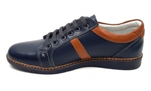 Pantofi barbati casual din piele naturala, bleumarin, TENMARIOBLM - Img 7