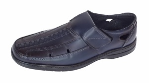 Pantofi barbati casual din piele naturala, calapod lat - Model GKR24 Bleumarin - Img 9