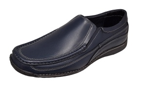 Pantofi barbati casual din piele naturala cu elastic Bleumarin, GKR82BLU - Img 2